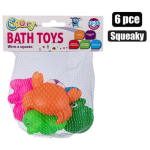Vinyl Bath Toys with Squeak - 6 Piece